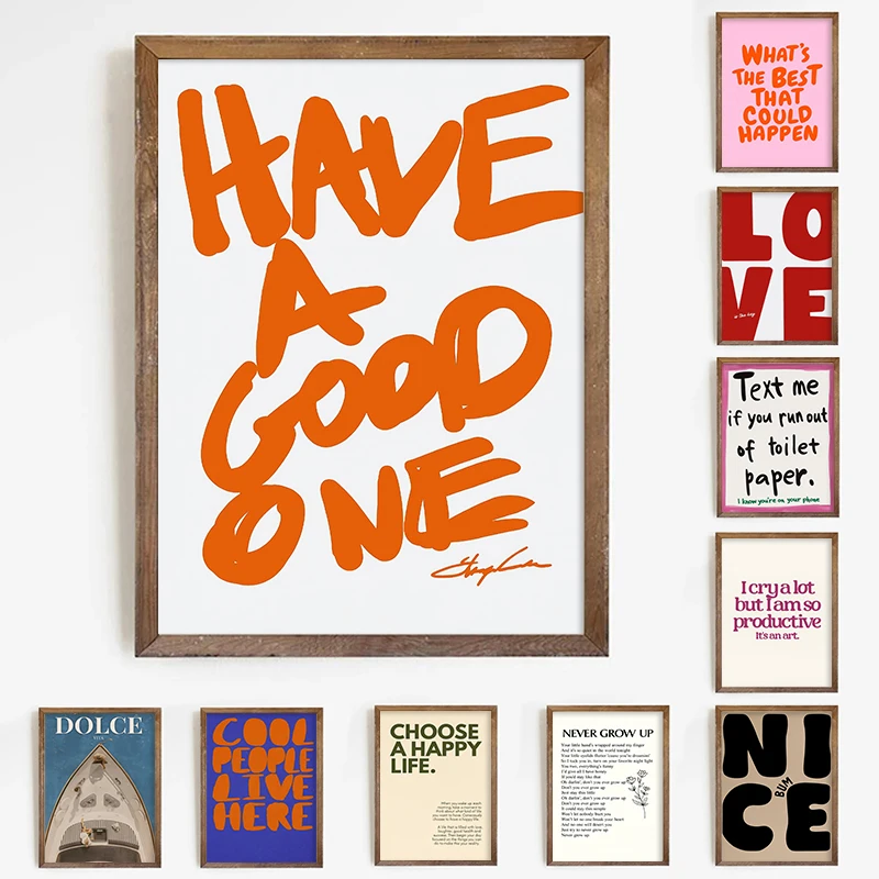 Vintage Fashion Illustrations - Retro Text Canvas Painting - Fashionable