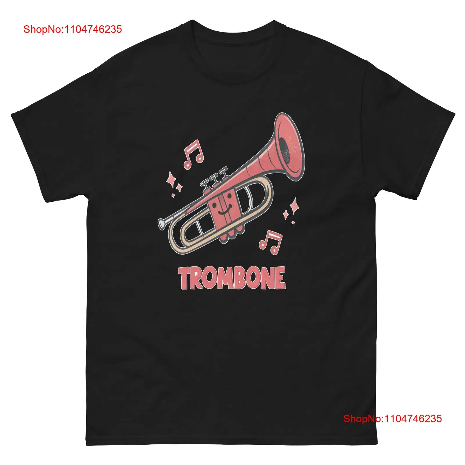 Vintage Fashion Illustrations - Trombone Musical Instrument Illustration T Shirt