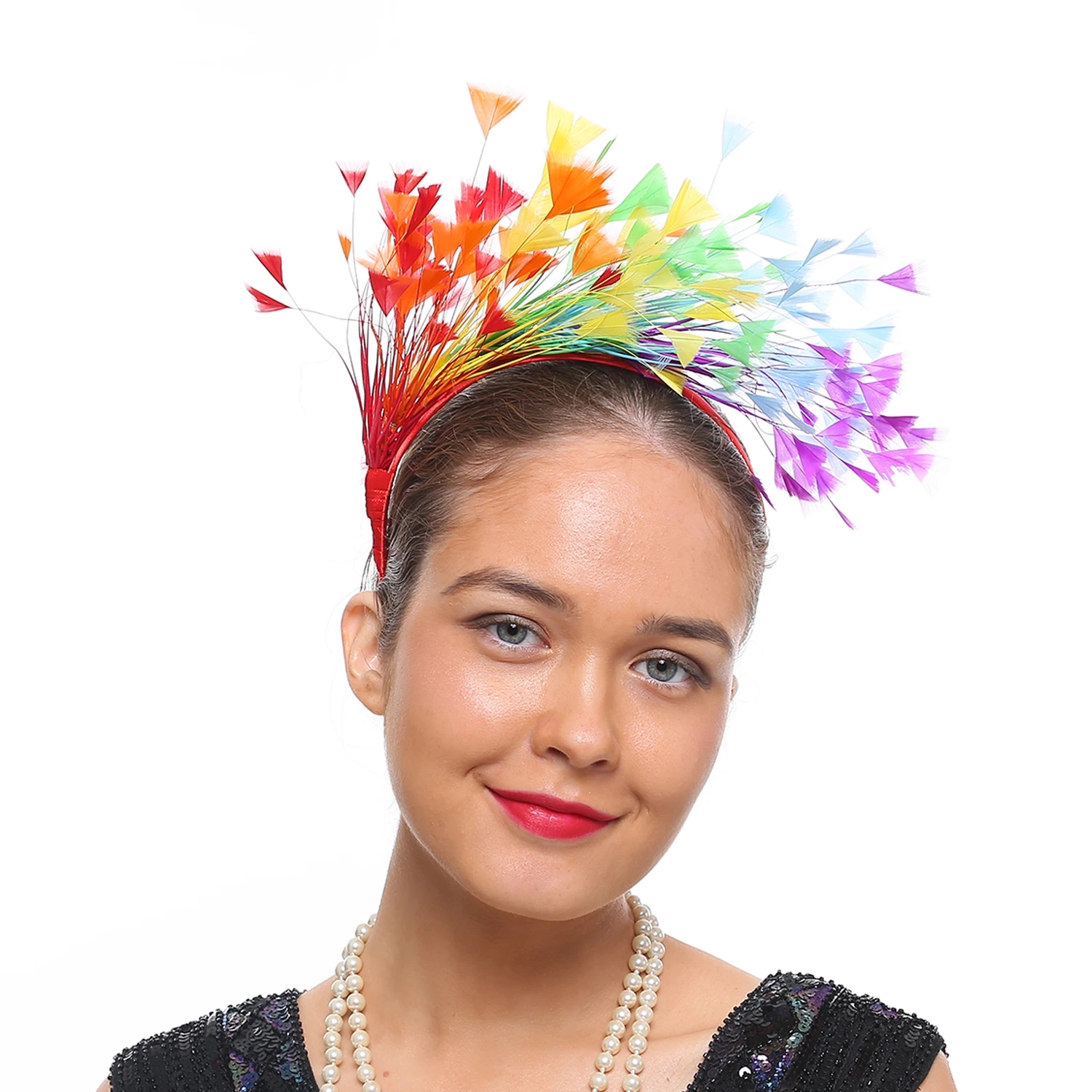 Vintage Fashion Photographers - Colorful Feather Hair Hoop, Masquerade Vintage