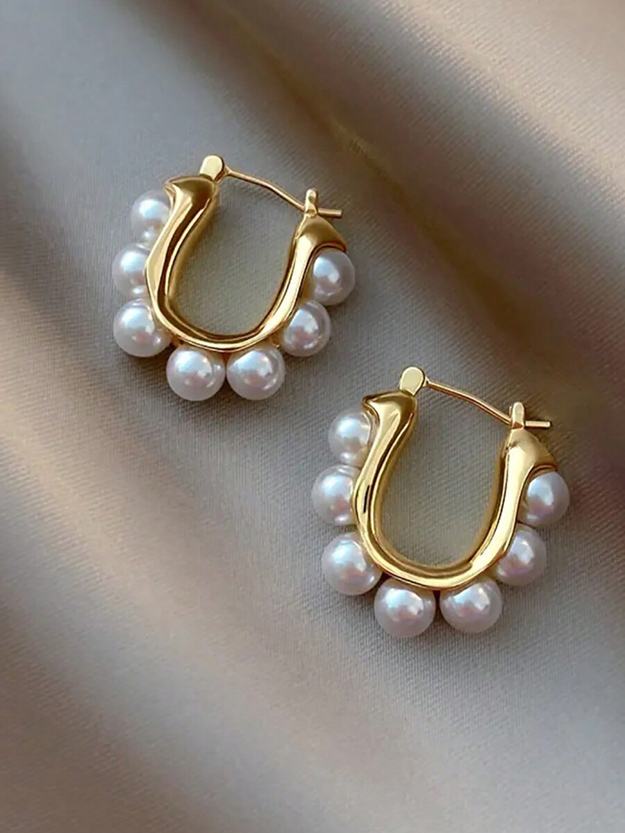 Vintage Fashion Jewelry - 2pcs Vintage French Faux Pearl Earrings,