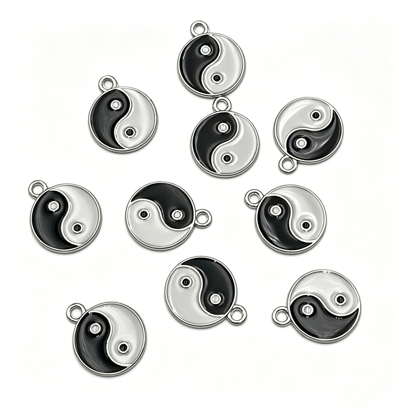 Vintage Fashion Jewelry - 10/20pcs Alloy Tai Chi Charms Yin