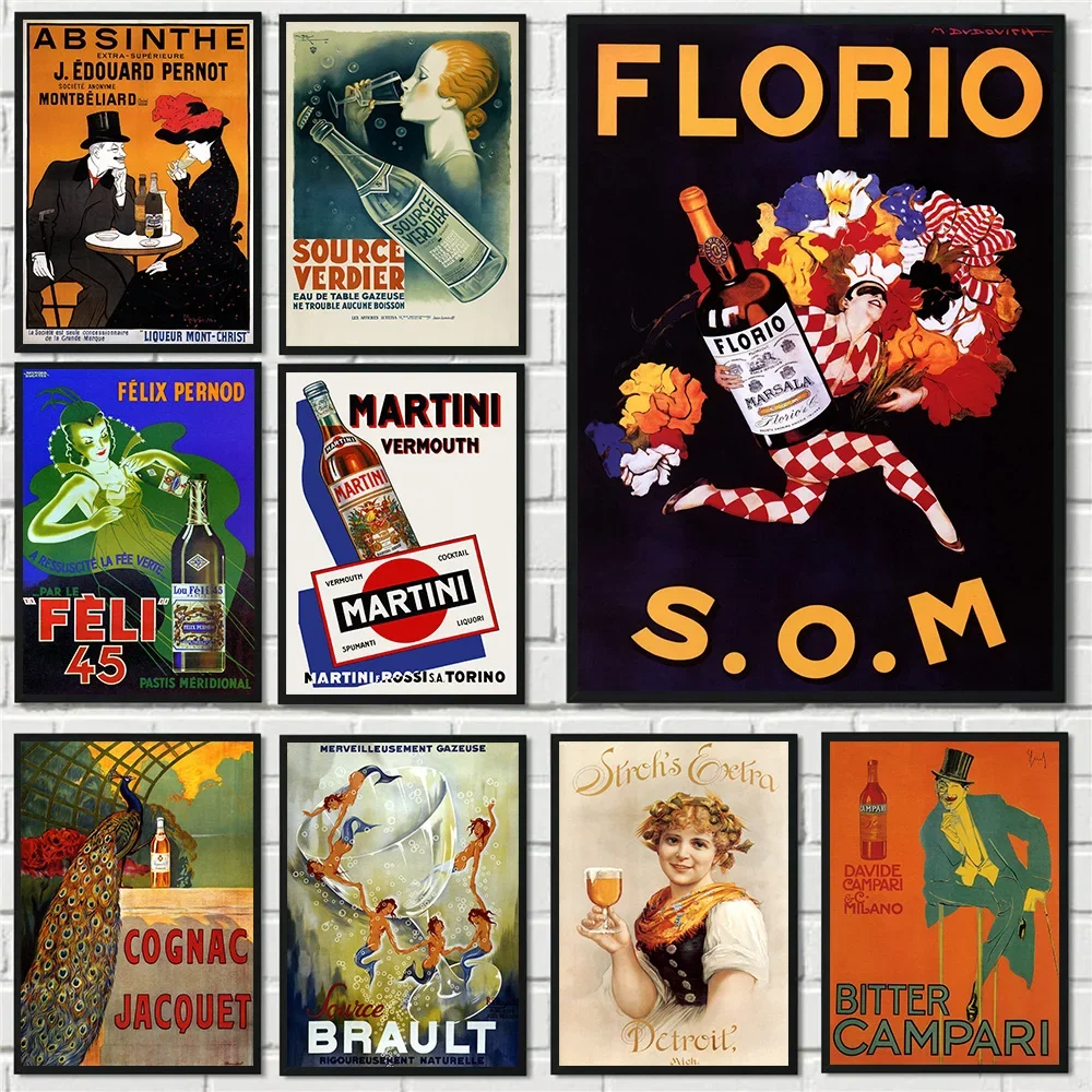 Vintage Fashion Art - Vintage Famous Italy French Wine Fashion