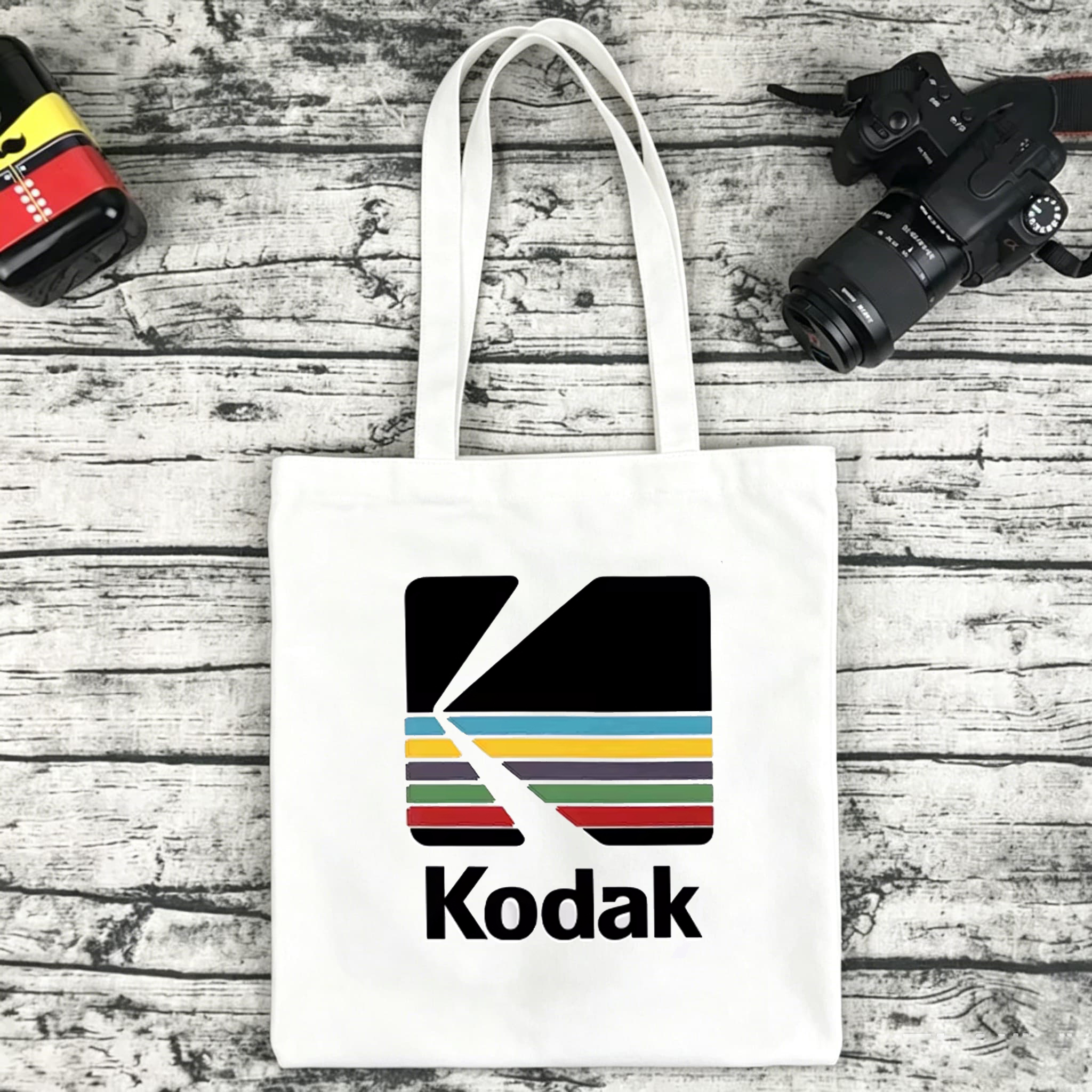 Vintage Fashion Photographers - Vintage Colorful Kodak Logo Canvas Tote