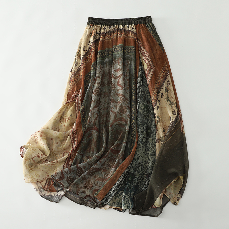 Vintage Fashion Plus Size - Bohemian Long Skirt Midi Summer Vintage