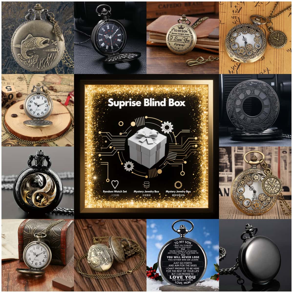 1PC Surprise Mystery Watch Bli - Vintage Fashion Mens のレビューと価格