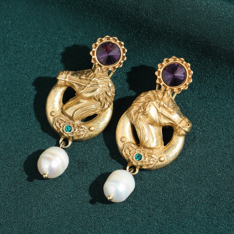 Vintage Purple Crystal Horse H - Vintage Fashion Jewelry Brands のレビューと価格