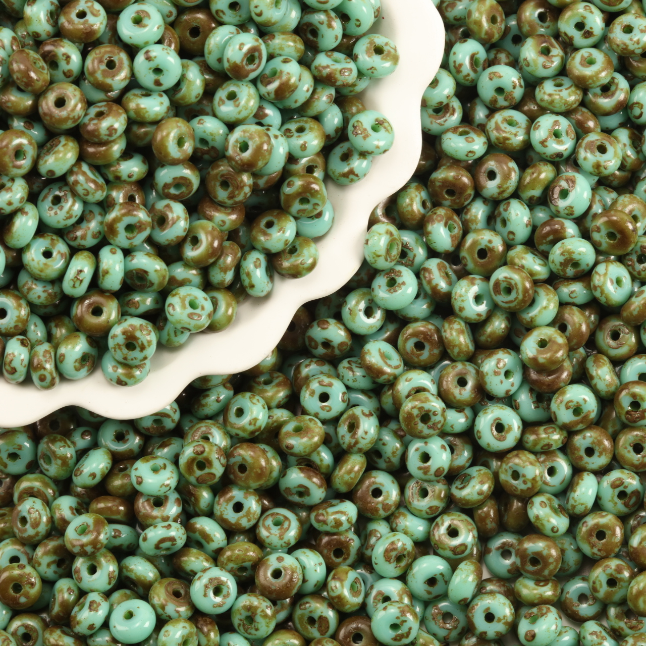 3x6mm Vintage Lake Green Brown - Vintage Fashion Wheel のレビューと価格