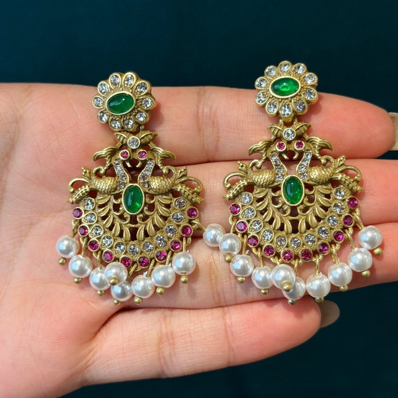 Vintage Emerald Pearl Tassel E - Vintage Fashion Jewelry Brands のレビューと価格