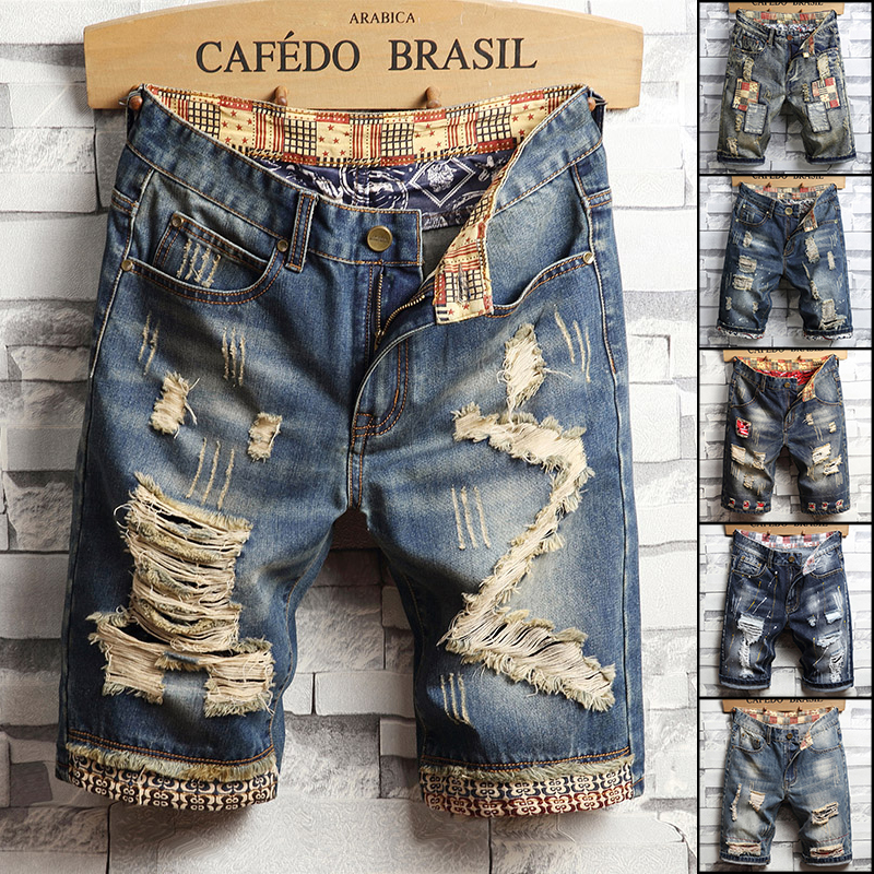 Ripped Hip-hop Denim Shorts Me - Vintage Fashion Jeans のレビューと価格