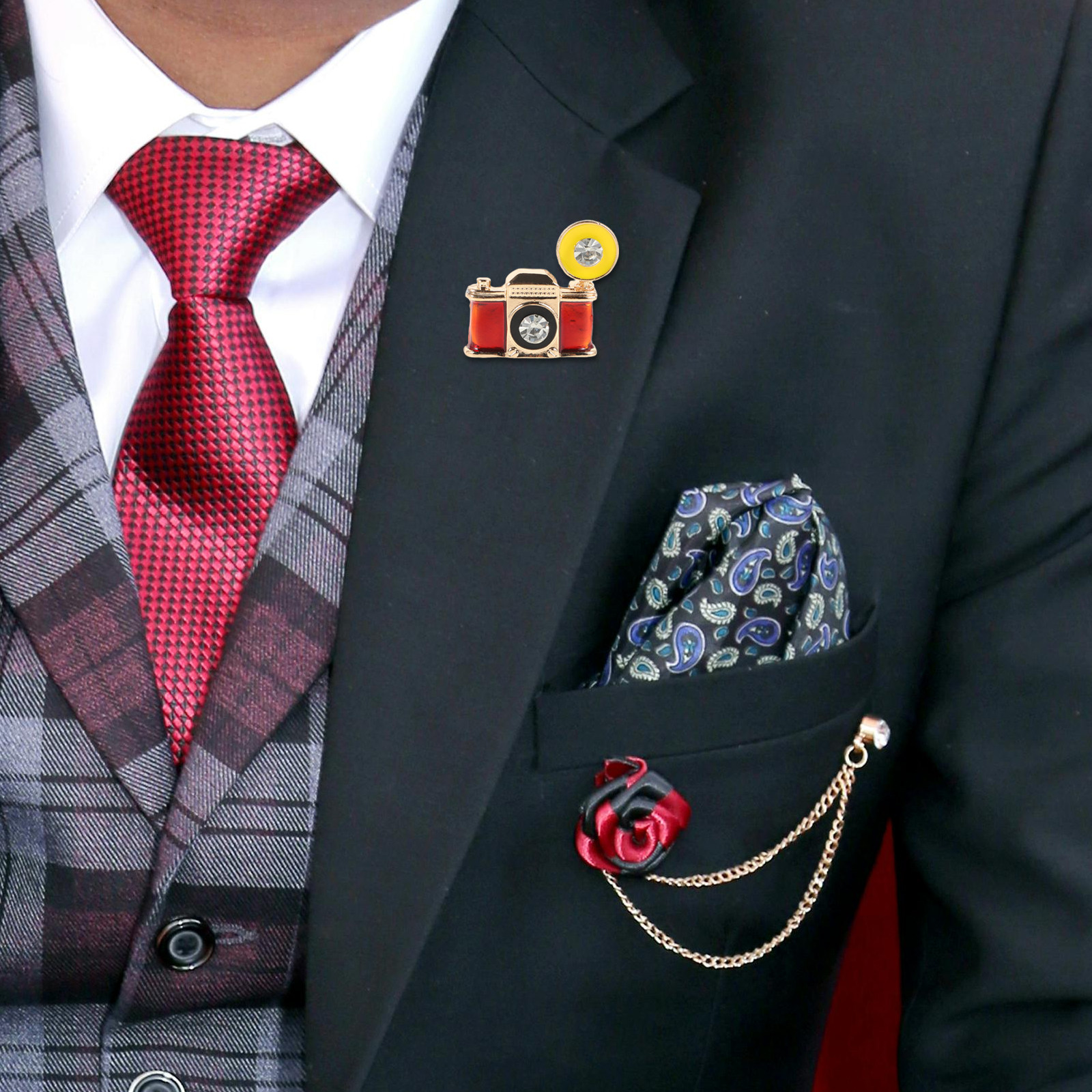 Vintage Enamel Camera Brooch w - Vintage Fashion Photographers のレビューと価格