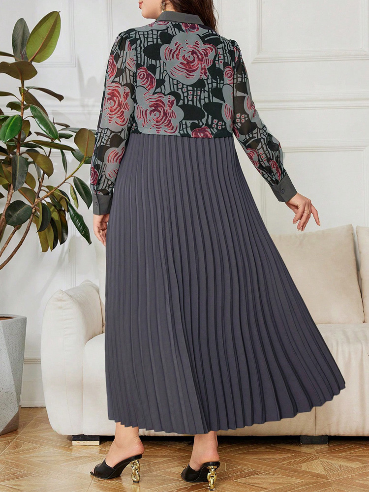 GIBSIE Plus Size 2 In 1 Print  - Vintage Fashion Plus Size のレビューと価格