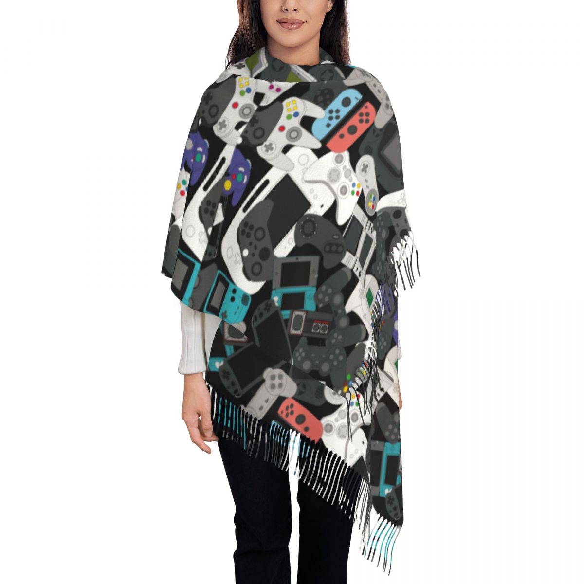 Gamer Controller Tassel Scarf  - Vintage Fashion Video のレビューと価格