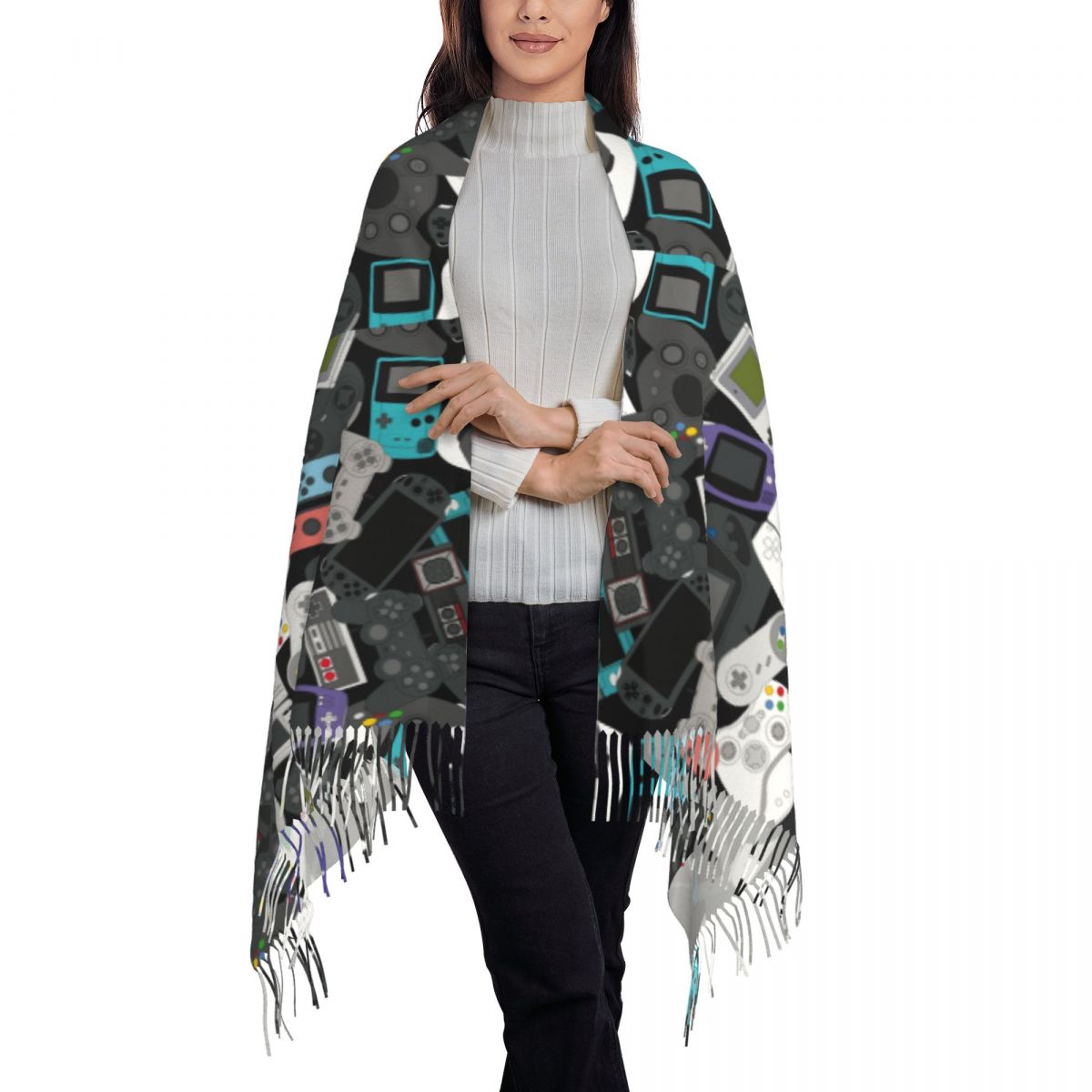 Gamer Controller Tassel Scarf  - Vintage Fashion Video のレビューと価格