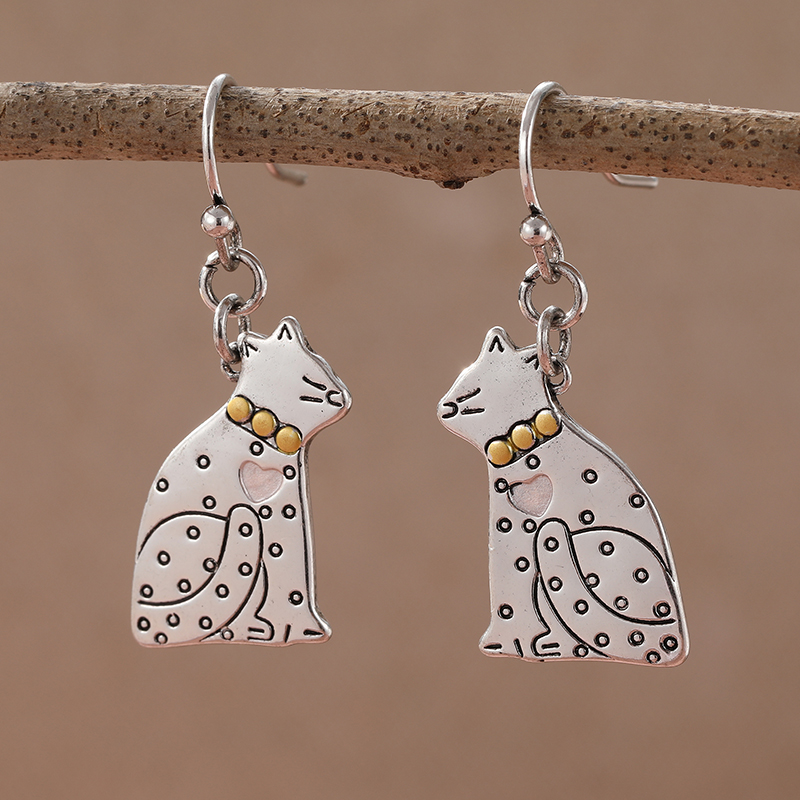 Cute Cat Kiss Pendant Earrings - Vintage Fashion Ideas のレビューと価格