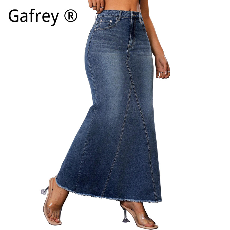 Women Denim Midi Skirt High Wa - Vintage Fashion Jeans のレビューと価格