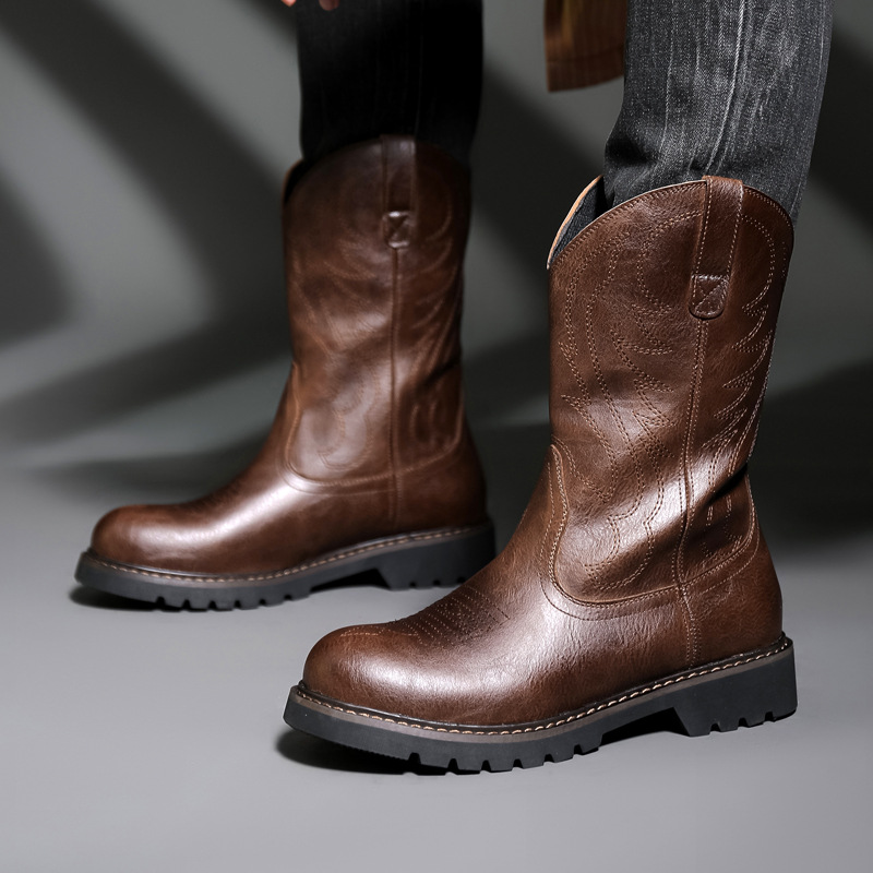 Fashion Mens Cowboy Boots New  - Vintage Fashion Mens のレビューと価格