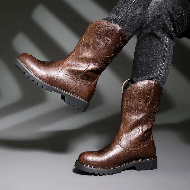 Fashion Mens Cowboy Boots New  - Vintage Fashion Mens のレビューと価格