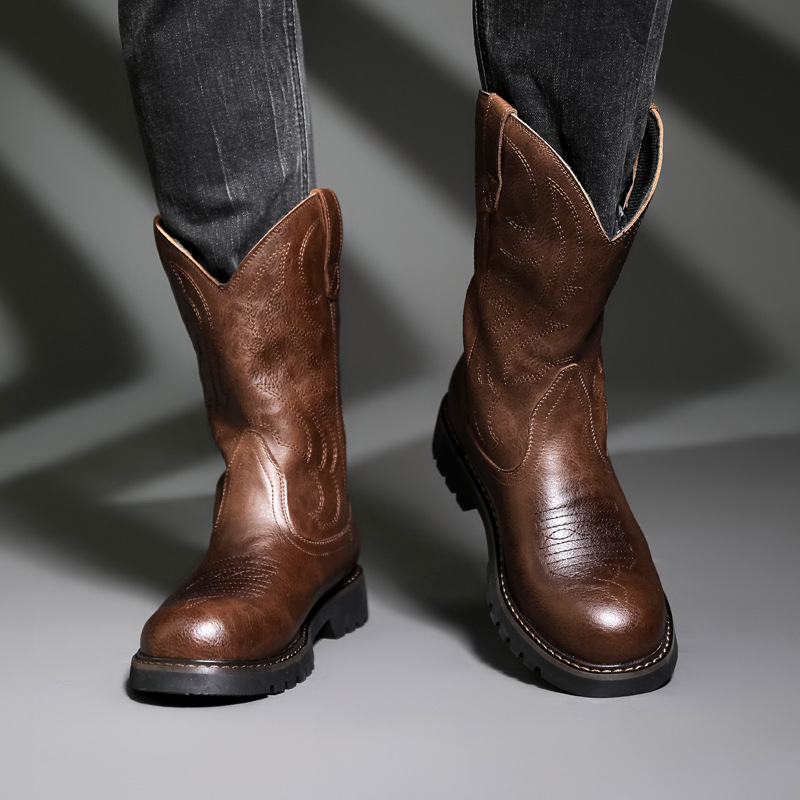 Fashion Mens Cowboy Boots New  - Vintage Fashion Mens のレビューと価格