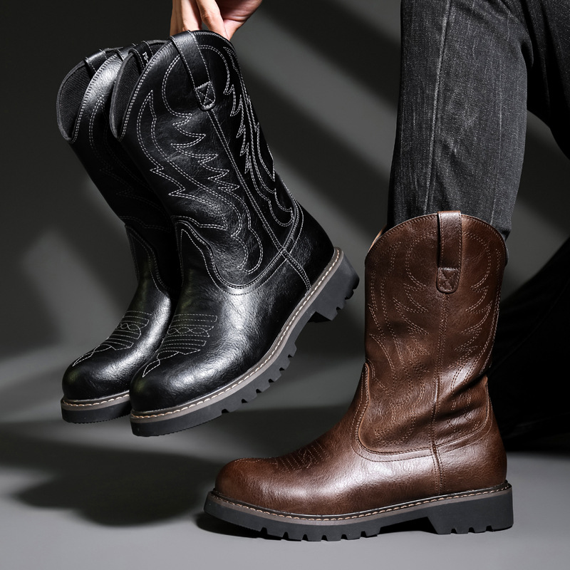 Fashion Mens Cowboy Boots New  - Vintage Fashion Mens のレビューと価格
