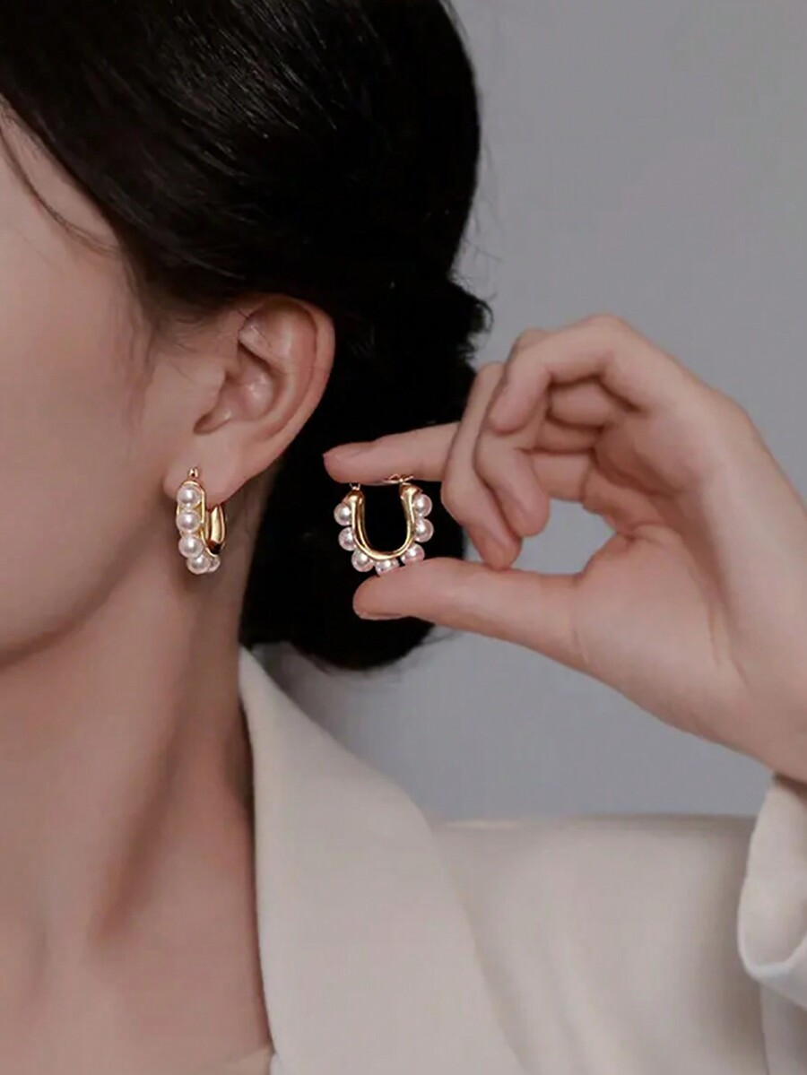 2pcs Vintage French Faux Pearl - Vintage Fashion Jewelry のレビューと価格