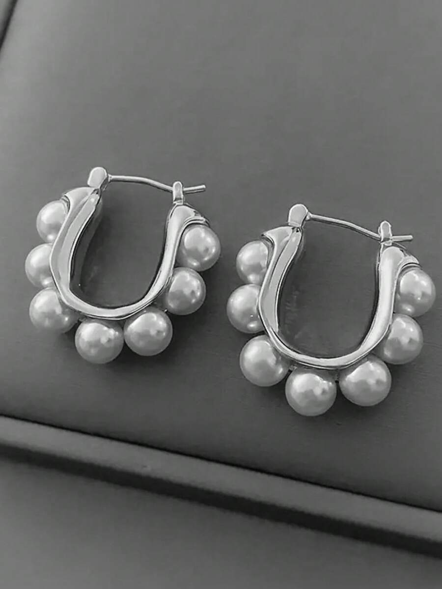2pcs Vintage French Faux Pearl - Vintage Fashion Jewelry のレビューと価格