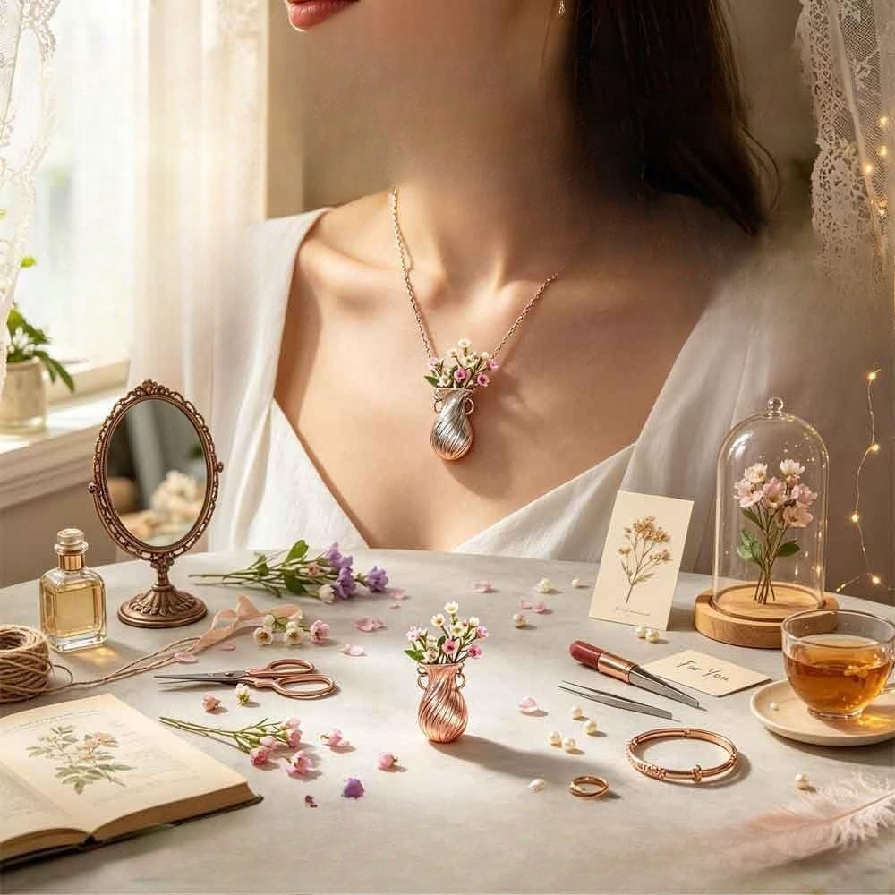 New Flower Bouquet Necklace We - Vintage Fashion Sketches のレビューと価格