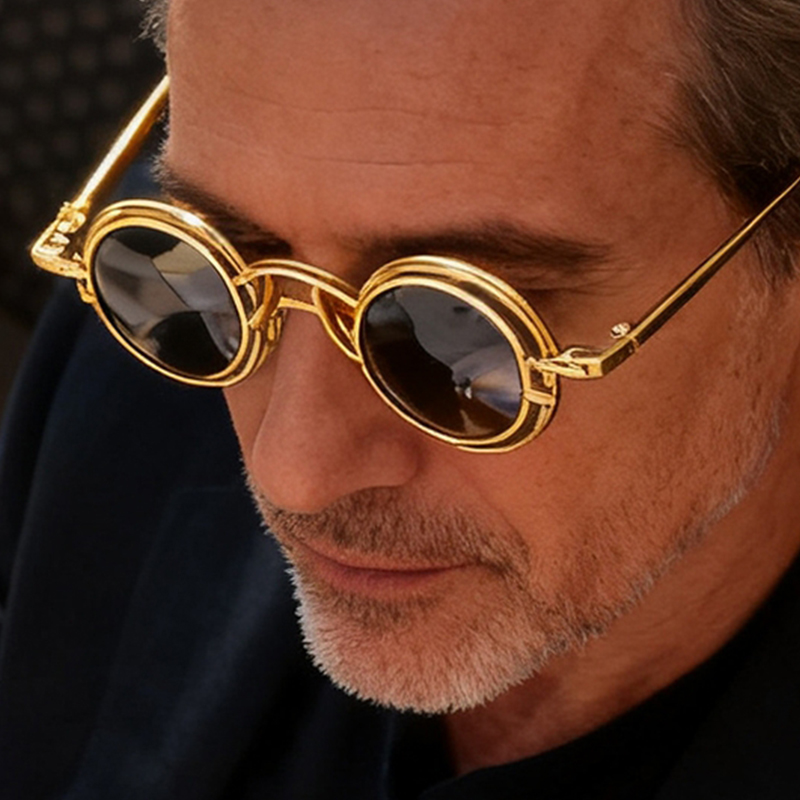 Metal Rotundity Punk Sunglasse - Vintage Fashion Vogue のレビューと価格