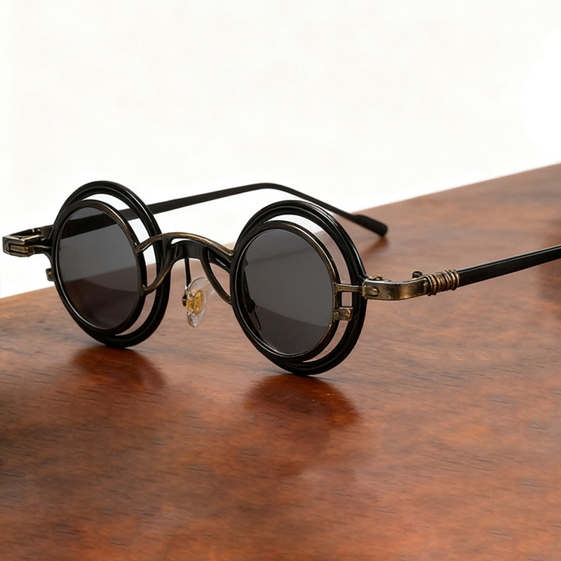 Metal Rotundity Punk Sunglasse - Vintage Fashion Vogue のレビューと価格