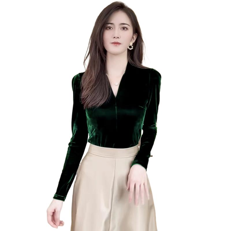 Fashion elegant V-neck long sl - Vintage Fashion Plus Size のレビューと価格