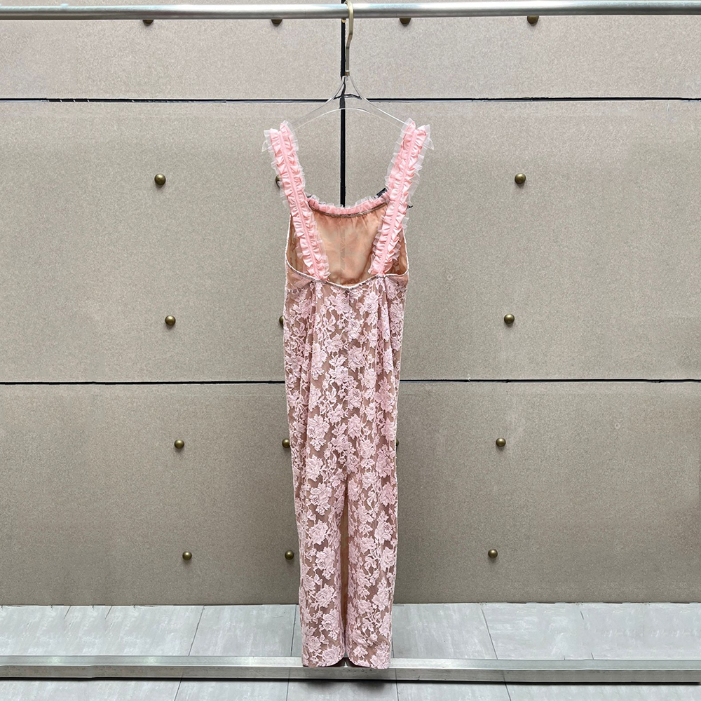 Vintage Pink Lace Maxi Dress W - Vintage Fashion Collection のレビューと価格
