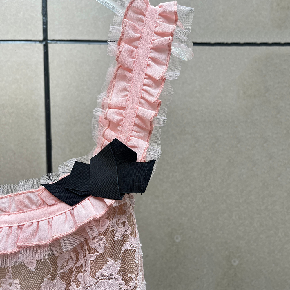 Vintage Pink Lace Maxi Dress W - Vintage Fashion Collection のレビューと価格