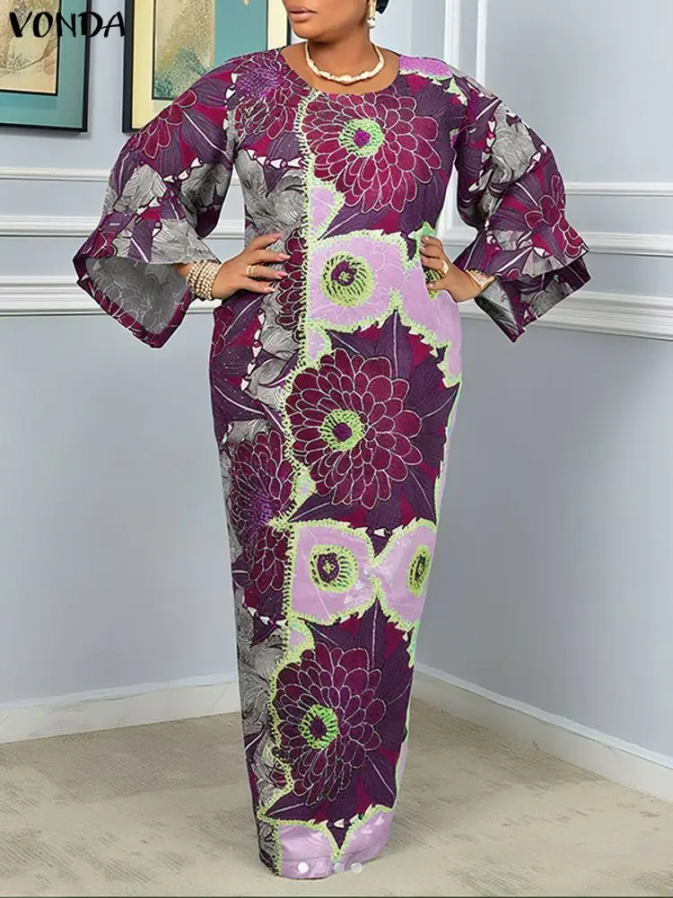 VONDA Women Bohemian Maxi Dres - Vintage Fashion Plus Size のレビューと価格