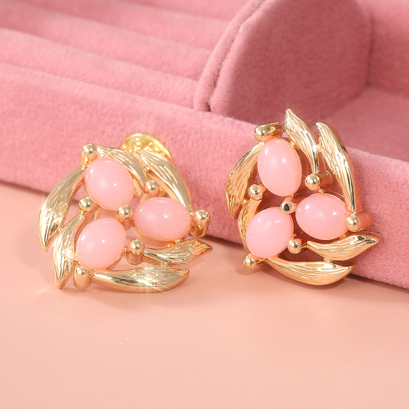 Vintage Inlay Pink Stone Flowe - Vintage Fashion Vogue のレビューと価格