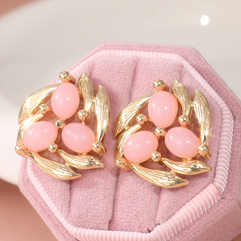 Vintage Inlay Pink Stone Flowe - Vintage Fashion Vogue のレビューと価格