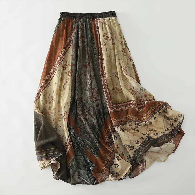 Bohemian Long Skirt Midi Summe - Vintage Fashion Plus Size のレビューと価格