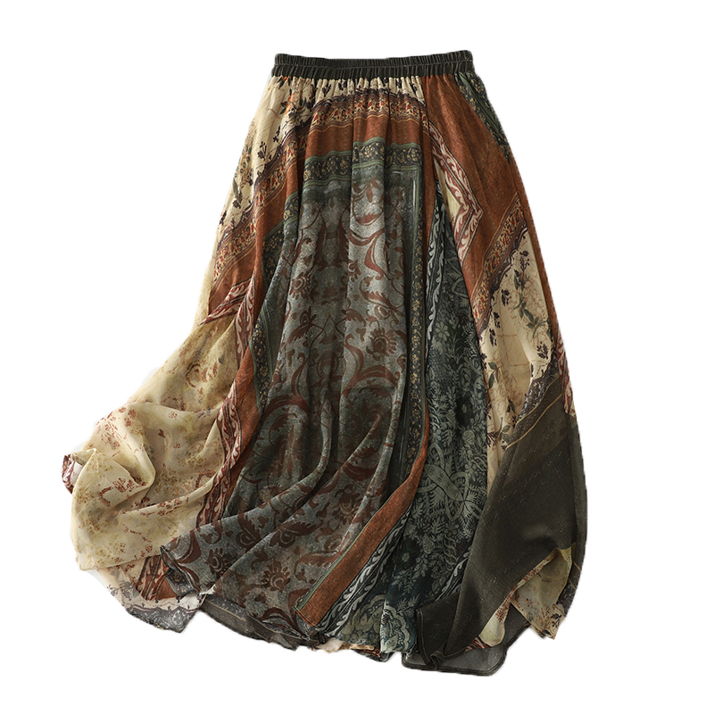 Bohemian Long Skirt Midi Summe - Vintage Fashion Plus Size のレビューと価格