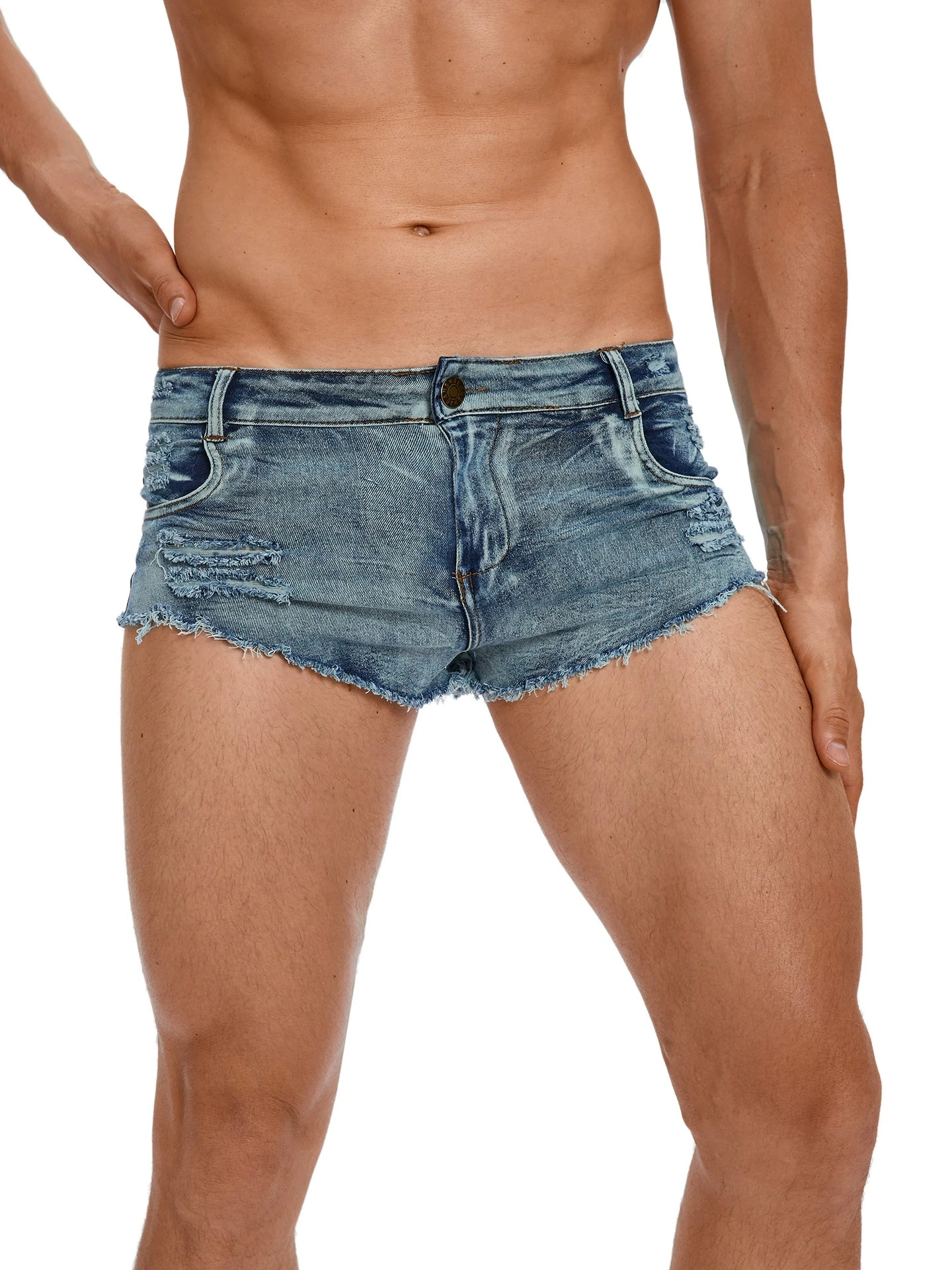 Men's Low Waist Jeans Shorts F - Vintage Fashion Jeans のレビューと価格