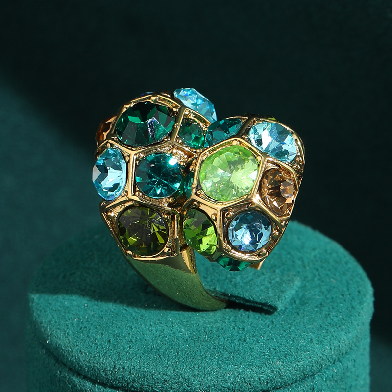 Vintage Green Crystal Ring Wom - Vintage Fashion Jewelry Brands のレビューと価格