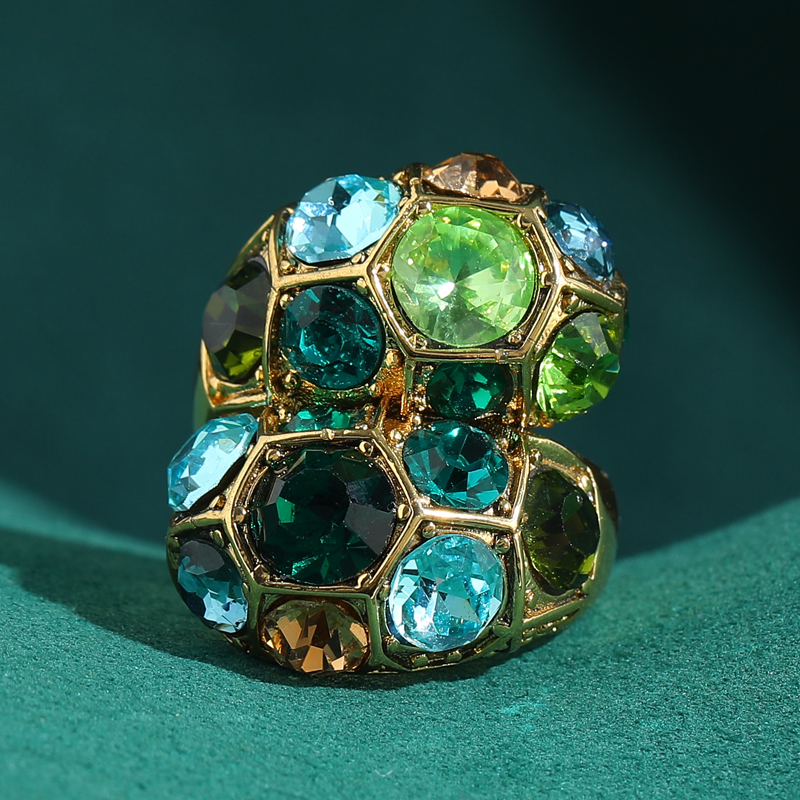 Vintage Green Crystal Ring Wom - Vintage Fashion Jewelry Brands のレビューと価格