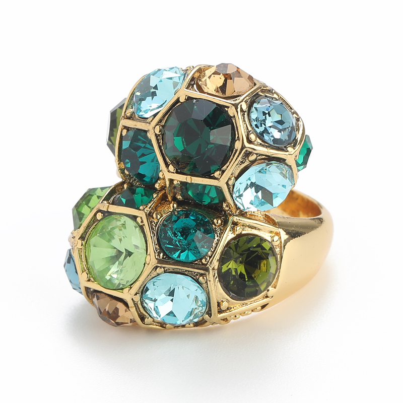 Vintage Green Crystal Ring Wom - Vintage Fashion Jewelry Brands のレビューと価格