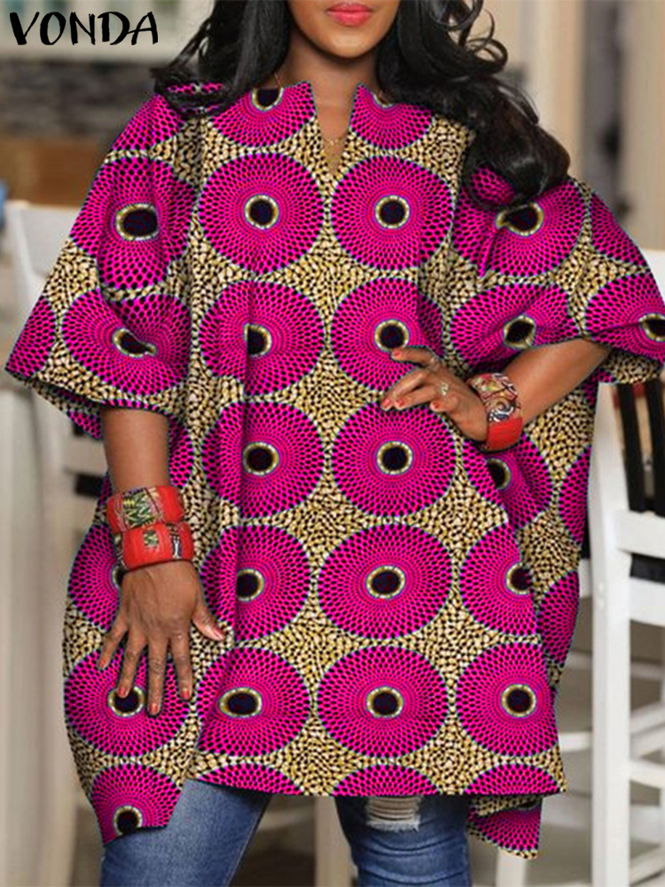 Plus Size 5XL VONDA Women Blou - Vintage Fashion Plus Size のレビューと価格