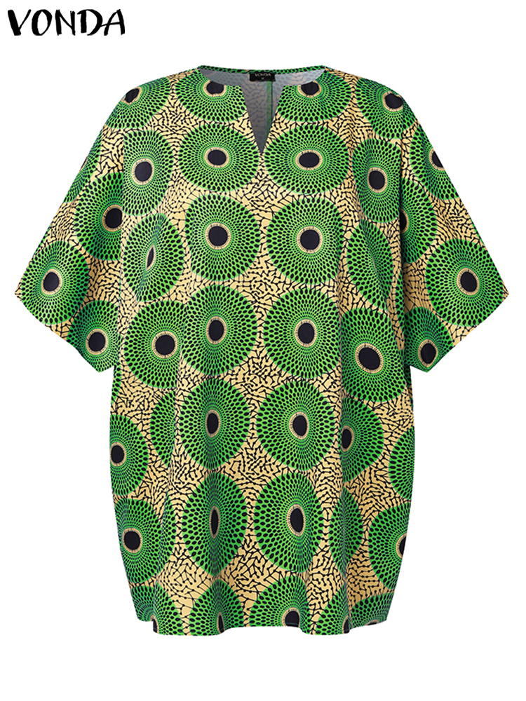 Plus Size 5XL VONDA Women Blou - Vintage Fashion Plus Size のレビューと価格