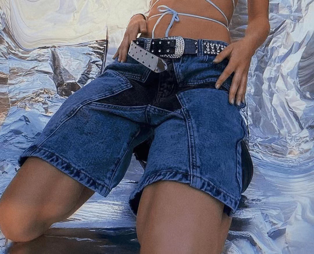 Stars Patchwork Women Short Je - Vintage Fashion Jeans のレビューと価格