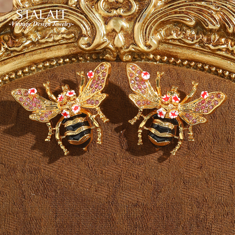 Vintage Enamel Drip Oil Bee Ea - Vintage Fashion Jewelry Brands のレビューと価格